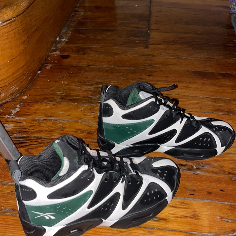RARE&RETRO -Reebok Kamikaze 1 Mid White/Black/Racing Green Shawn Kemp!!!